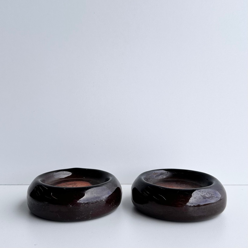 Vintage Candle Holders Mid Century Modern Brown Southwestern Decor Desert‎